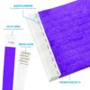 100 Count Wristbands for Events, Purple Tyvek Material, Security Bracelets