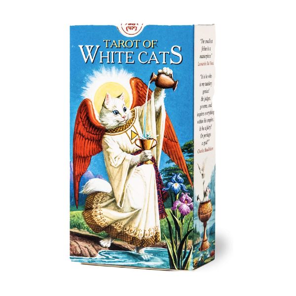 Tarot Cards, 78 Cards, Weighted Edition, Tarot Divination, White Cats, Tarot Of White Cats, Japanese Instruction Manual Included (English Language Not Guaranteed)