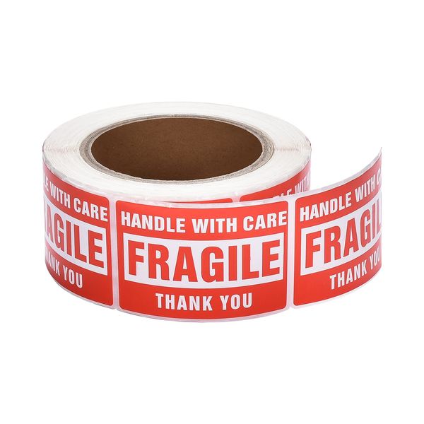 Pacific Mailer 1 Roll 3"x5" Fragile Stickers Handle with Care Warning Packing Shipping Label with Self Adhesive [500 Labels Per Roll]