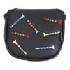 Andux PU Striped Tees Pattern Putter Cover Golf Putter Head Covers (Square, Black)