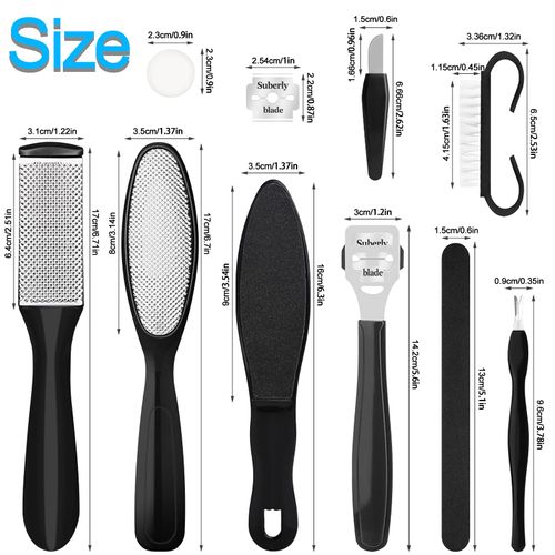 Sularpek Callus File, Foot File, 10 in 1 Professional Callus Remover, Callus Remover for Callus Remover, Strong Callus Dead Skin Foot Scraper (Black)