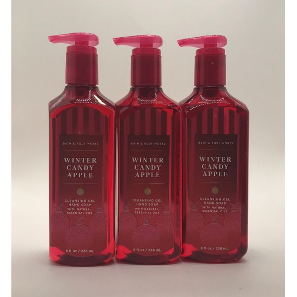 3 Bath & Body Works WINTER CANDY APPLE Cleansing Gel Hand Soap