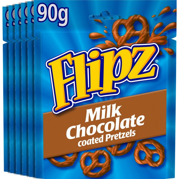 Flipz Milk Chocolate Coated Pretzels, 90 g (Pack of 6)