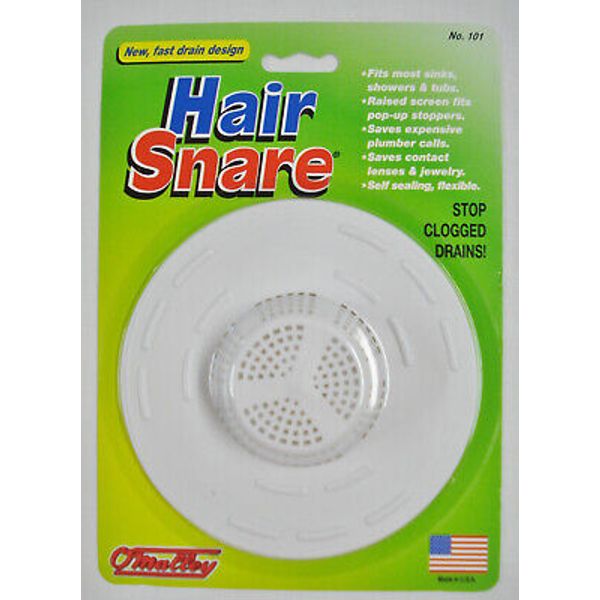 O'Malley Hair Snare Kitchen Sink Bath Tub Drain Cover White Rubber USA 101 Pet