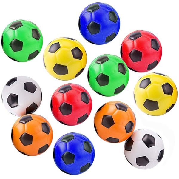 Akusety Mini Sports Stress Balls Soccer Balls Fun, 12-Pack Foam Ball 2.5” Relaxable Stress Relief Squeeze Balls