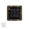 Soho Lighting Brushed Brass Gold Fan Isolator Switch Black Insert Screwless