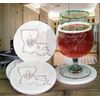 Louisiana with Fleur de Lis, Absorbent, Light Beige 4.25 inch (4pc)