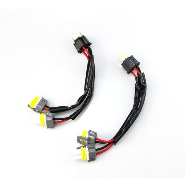 ANP PUAUTO Headlight Bulb Conversion Socket Harness Plug Wire Adapter for 9005 9006 to H4 100w(2Pcs)