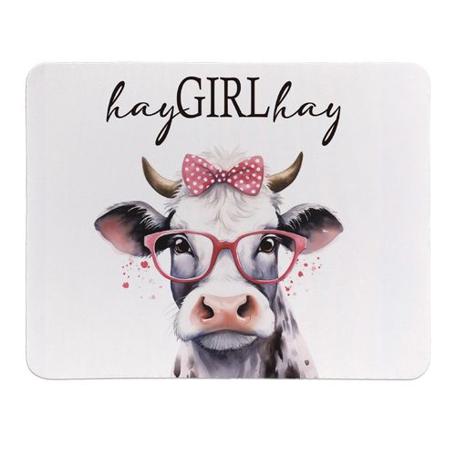 Rusenbao Cow Mouse Pad for Desk, Cow Gifts for Women, Non-Slip Rubber Base Mouse Pads for Wireless Mouse, Computers, Laptop, Office, 9.5x7.9 Inch