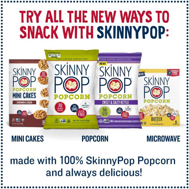 SkinnyPop Sweet & Salty Kettle Popcorn, Gluten Free, Non-GMO, Healthy