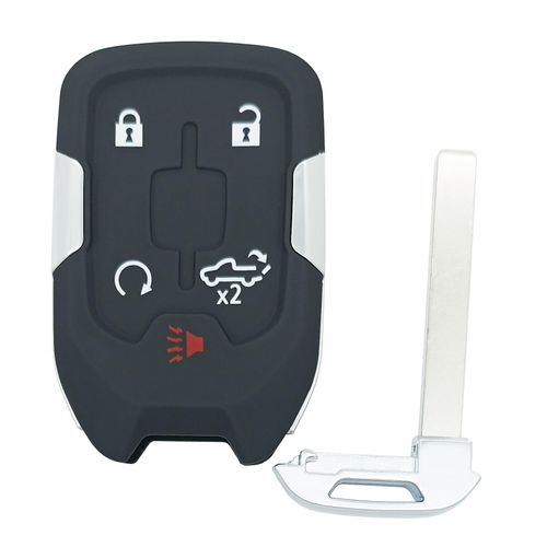 Keyless Entry Remote Smart Key Fob Cover Shell Case Fit for GMC Sierra Truck 2019 2020 and for Chevy Silverado1500 2500 3500 (5 Button-b)