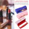 Healifty 3PCS Lipstick Case Classic Woven Satin Lipstick Holder Cosmetic Storage Organizer with Mirror for Women Girls
