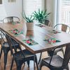 Blue Floral Toucan Pattern Glass Placemat Kitchen Table Worktop Saver Protector