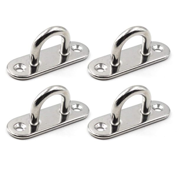 304 Stainless Steel Eye Pad Plate Anchor Mount 5/16" 8mm Great for Yoga Swings Hammocks/Boat Rigging/Marine Deck Hardware/Suspension Training Straps