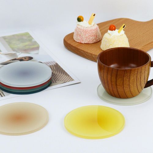 Acrylic Coaster Set of 4 - Drink Coasters for Coffee & Dining Tables, Tabletop Protection
