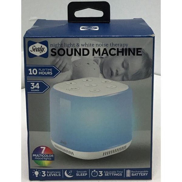 Sealy Night Light & White Noise Therapy Sound Machine Multicolor Mood Lights