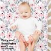 Yoofoss Fitted Travel Cot Sheets - 95 x 65cm, Breathable & Cozy, Elasticated, 2 Pack Pink Floral