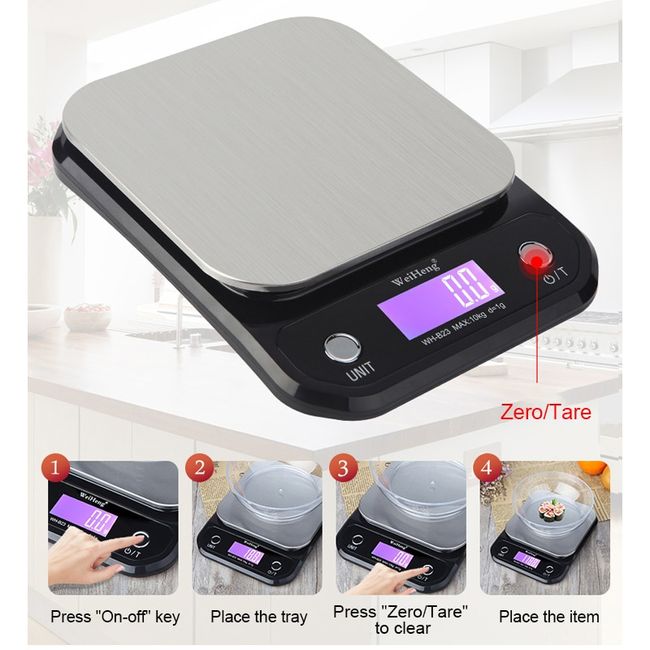 Kitchen Food Scale 10kg/1g 5kg/0.1g USB Charging Waterproof