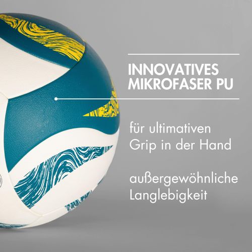 Momevo SunPro Official Beach Volleyball, DVV Certified, Official Size 5, Soft Microfibre PU Surface - for Outdoor Sand Sports Beach Sports Gift