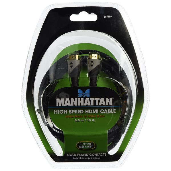 Manhattan High Speed HDMI Cable-Shielded 3.0 M Black/Grey