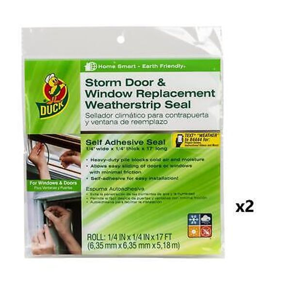 2Pk Duck Storm Door Window Replacement Weatherstrp Seal Gray 17 Feet x2