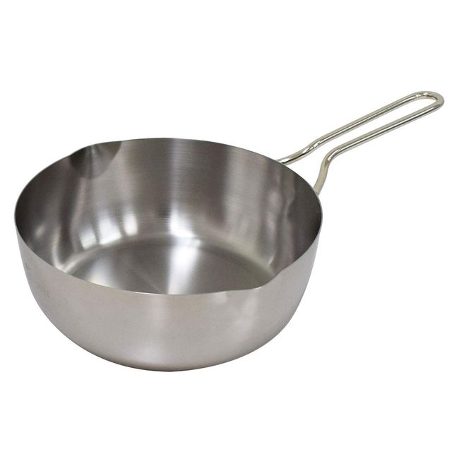 Urushiyama KSN-22Y Snow Flat Pot 8.7 inches (22 cm), Induction Compatible, Stainless Steel, Made in Japan Koshino