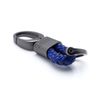 Blue Leather Braided Strap Keychain Key Holder Alloy Key Chain Ring Accessories