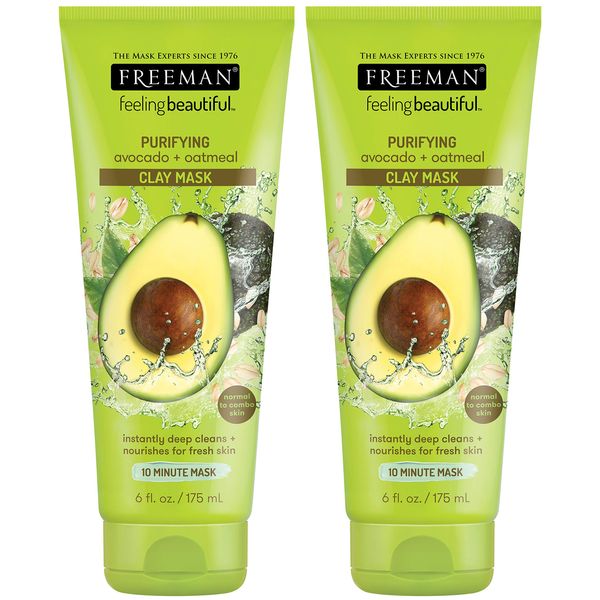 Freeman Facial Clay Mask Avocado & Oatmeal 6oz (2 Pack)