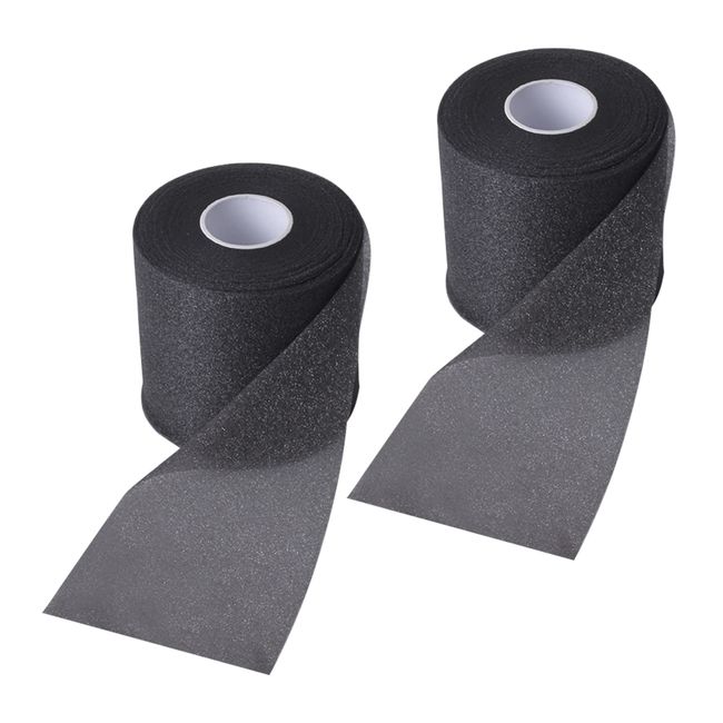 2 Rolle Sports Schaum Tape, Underwrap Schaumverband Nicht Haftend Hypoallergenic 7cmx27m, Atmungsaktive Vorverpackung Schaum Band, Schützend Elastische Binde für Handgelenk Knöchel Knie Bein (Schwarz)