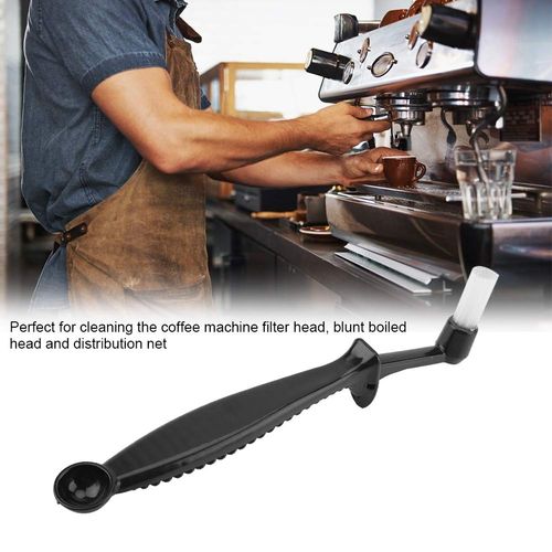 Dual-Use Coffee Cleaning Brush Group Head Brushes Spoon Tool Set Espresso Machine Brush Cleaner with Ergonomic Anti-Slip Handle for Home Kitchen Restaurant Cafe