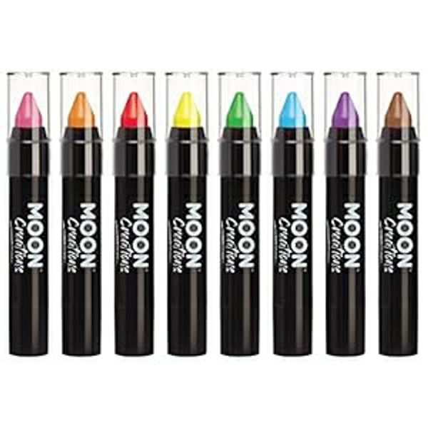 Moon Creations Face Paint Stick / Body Crayon Set of 8 Makeup for The Face &amp; Body by Moon Creations - 0.12oz