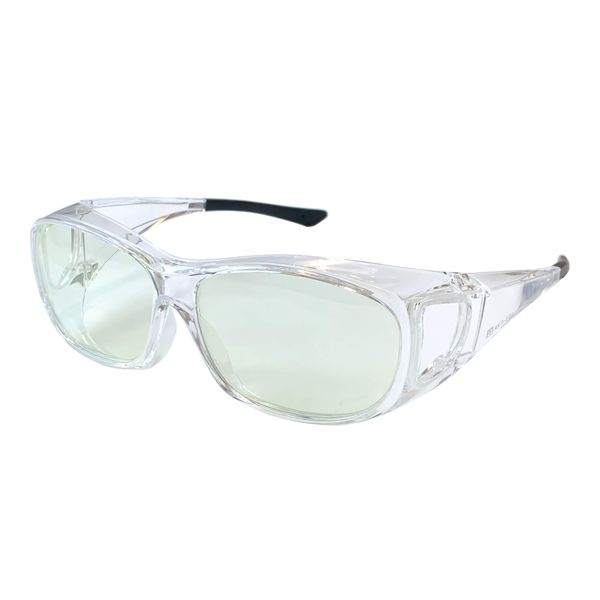 Phenol Phthalein Blue Light Cut Over Glass, Long Life Anti-Fog, Light Color, Pollen Disease, Windproof, Dustproof, Anti-Fog, UV Protection, Sunglasses, Unisex (Clear/Light Green)