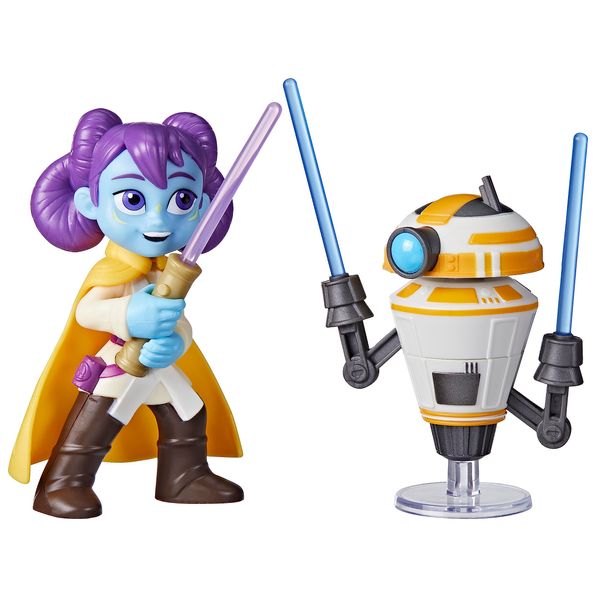 Star Wars Pop-Up Lichtschwert Duell, LYS Solay & Trainings-Droide Figuren (Skala 10 cm), Spielzeug für Kinder