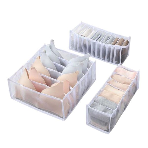 EINEY Underwear Storage Case, Underwear Storage Box, Drawers, Dividers, Folding, Underwear, Panties, Bra, Socks, Small Storage, Insect Repellent, Dustproof, Moisture Proof, For Kids, Adults, Women,