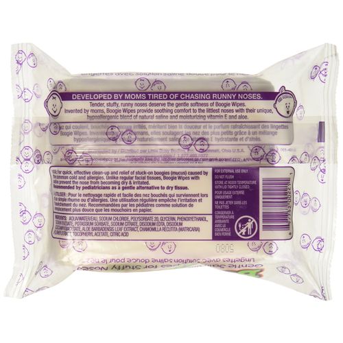 Boogie Wipes Gentle Saline Wipes - Unscented - 30 ct, White