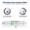 T33 Inline Post Carbon Water Filter 1/4" Quick Connect for RO System / Ice Maker