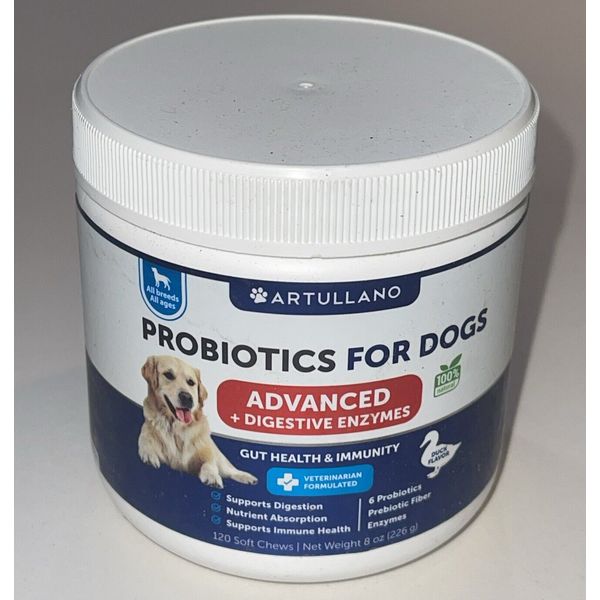 Artullano Probiotics For Dogs Advanced Gut Health 120 Soft Caps