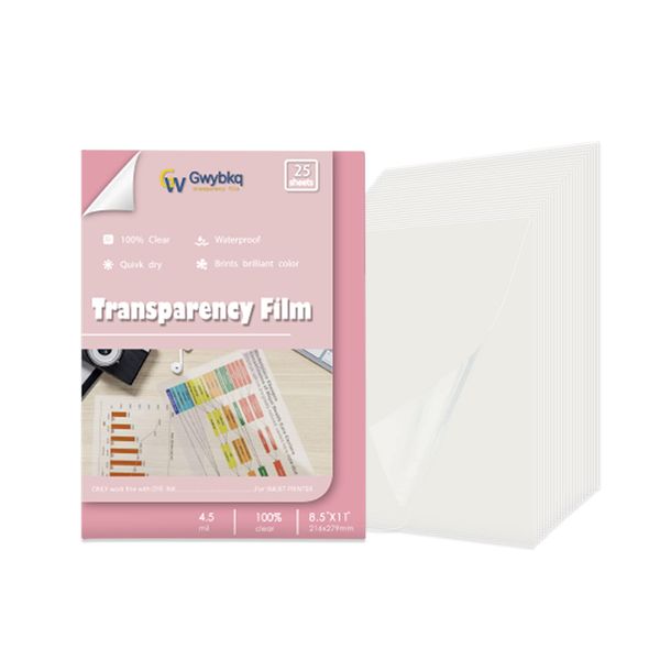 QYH Transparency Film Paper Clear for Overhead Projector Transparencies and Inkjet Screen Prints 8.5 x 11,25sheets