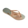 Havaianas Women's Slim Glitter Palette Flip Flops, Sand Grey Golden, 33/34 EU