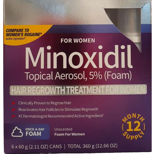 Kirkland Minoxidil 5% Foam "WOMEN" Hair Regrowth Treatment Hair Loss Treatment