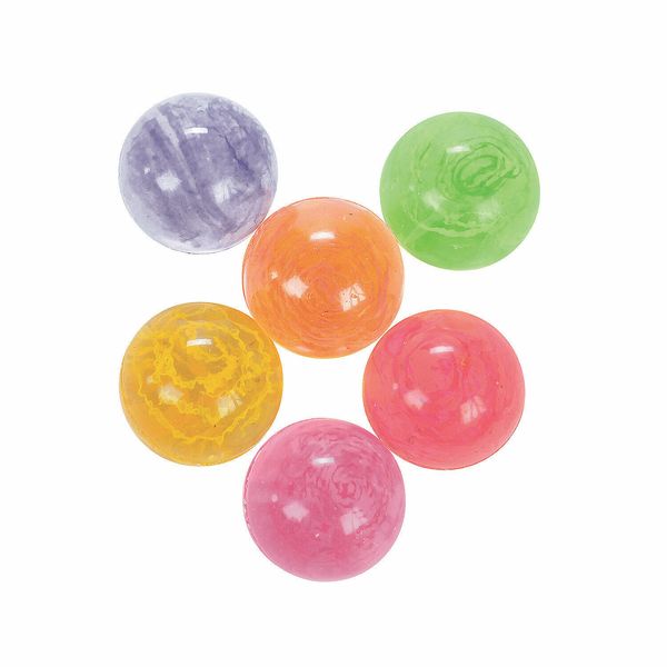 Neon Confetti Bouncy Ball Assortment, Toys, 12 Pieces