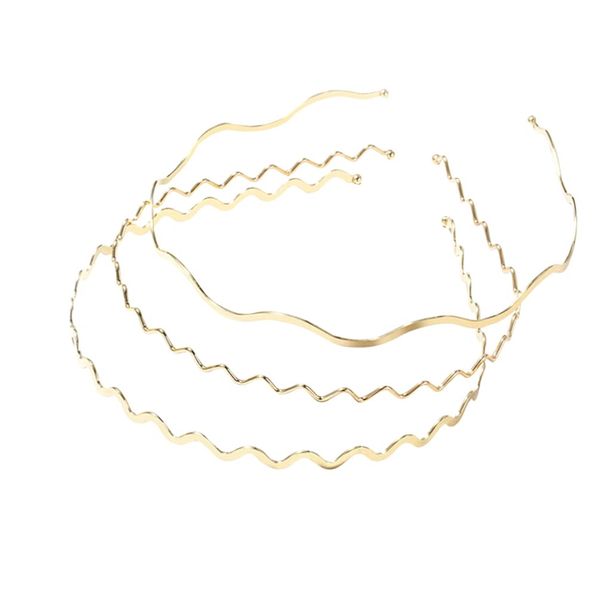 Uonlytech 3pcs Metal Wavy Headband Metal Hair Hoop Wavy Hair Bands Gold Headbands for Girls Metal Headbands Womens Hair Bands Sport Headband Women Hair Hoops Thin Section Accessories Miss