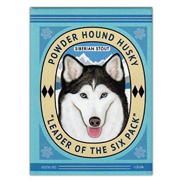 Retro Pets Powder Hound (Husky) Fridge Magnet
