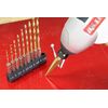 E-Value ETD-10STEP Hexagonal Shaft Iron Drill & Step Drill Set, Titanium Coating, Set of 10