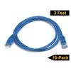 iMBAPrice 1' Cat5e Network Ethernet Patch Cable, 10 Pack, Blue (IMBA-CAT5-01BL-10PK)