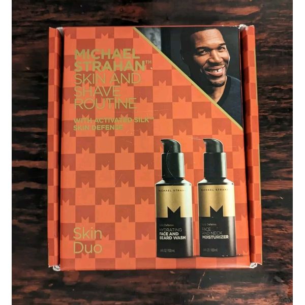 MICHAEL STRAHAN Skin & Shave Routine Face & Beard Wash & Moisturizer NEW In Box
