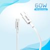 PEBBLE HUG Data Cable Type C - Type C PD 60W Fast Charge/Sync Cable, White 480Mbps Charging Speed, Universal Compatibility, Strong Built And Long Lasting Performance (10ft-3m)
