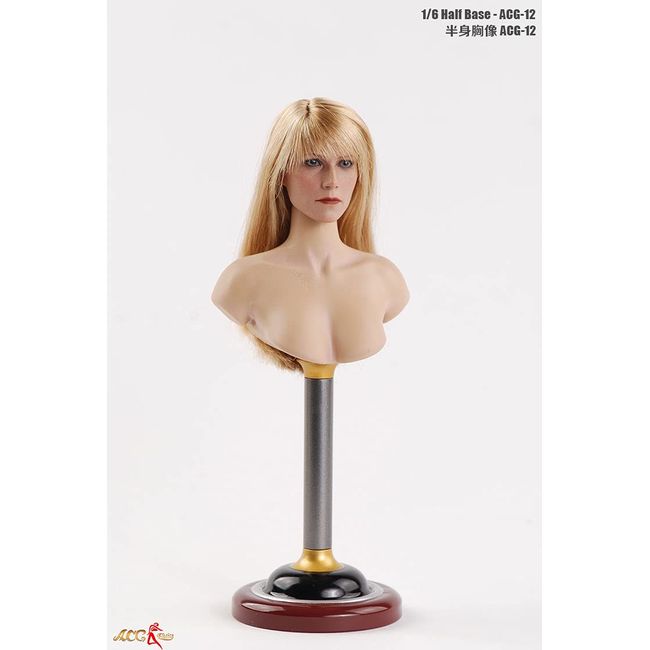 TOYBARJAPAN ACG-12 1/6 Scale Action Figure, Female Bust Base, Head Stand, Parts, For Normal Skin, Height Adjustable (Head Not Included)