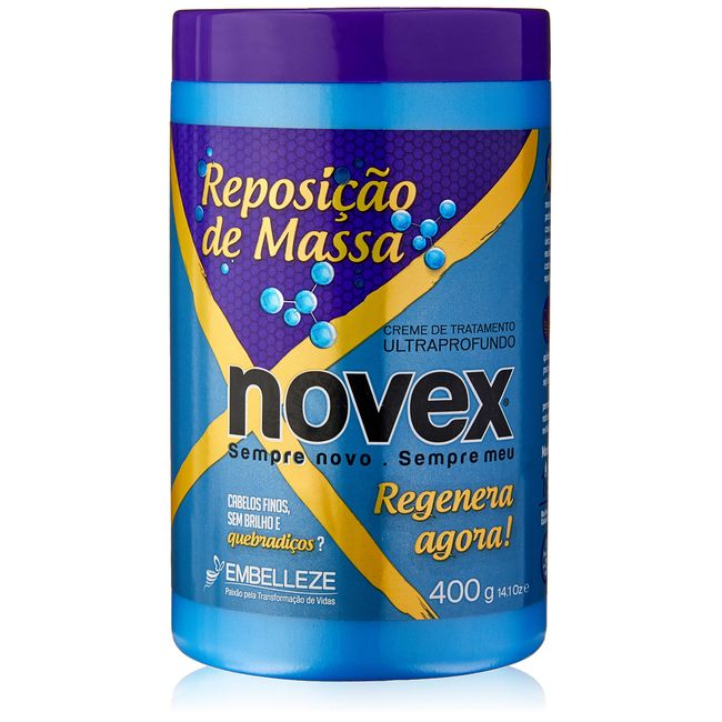 Novex Reposicao de Massa Novex Ultra Repair Hair Treatment 400g Creme de Tratamento Ultraprofundo