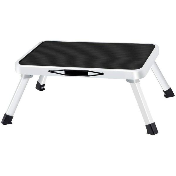 Folding 1 Step Ladder Small Stool Tread Ladders Anti-Slip Mat Kitchen Workshops